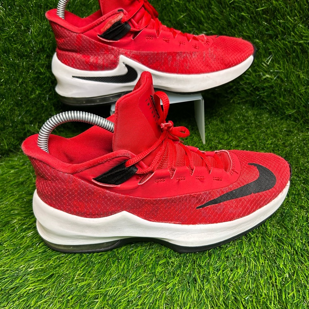 Nike Air Max Infuriate 2 Mid Red Black Basketball Shoes AH3426-600 Mens 6Y